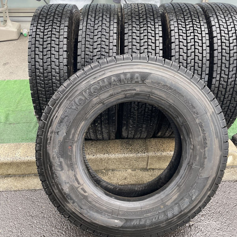225/80R17.5 中古地山　ヨコハマ　9分山　激安美品　6本セット:58000円