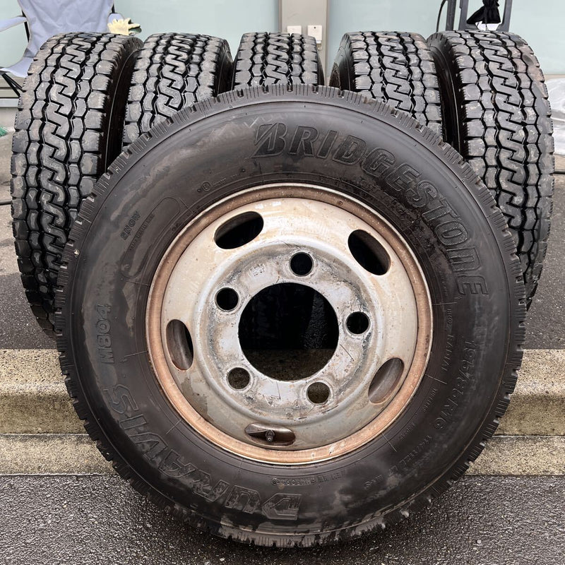 195/85R16 BRIDGESTONEホイールセット　M804 16×5.5J 5H キャンター　 6本セット:72,000円