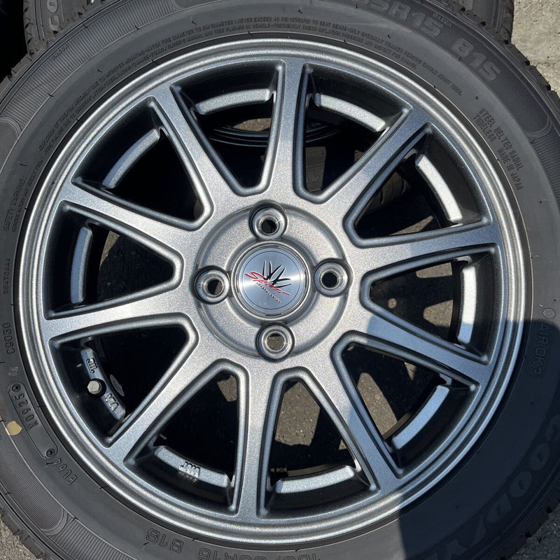 165/65R15 グッドイヤー　ホイールセット　2025年製 15×4.5J PCD100, 4H, ET45 　4本セット:30,000円