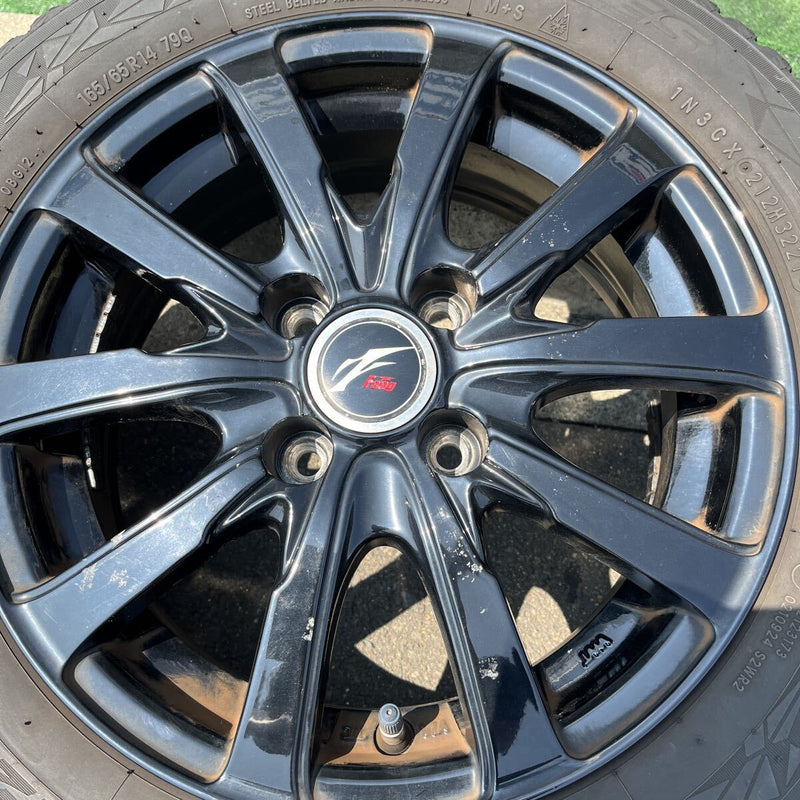 165/65R14 スタッドレスホイールセット中古品　TOYO,　　GIZ2, 14×5.5J, PCD100, 4H 4本セット:28,000円
