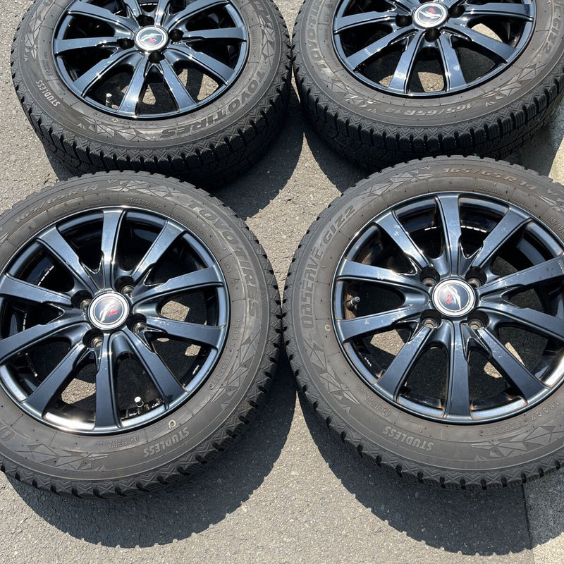 165/65R14 スタッドレスホイールセット中古品　TOYO,　　GIZ2, 14×5.5J, PCD100, 4H 4本セット:28,000円