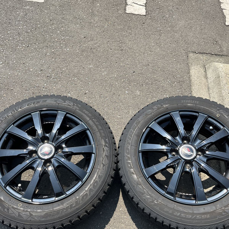 165/65R14 スタッドレスホイールセット中古品　TOYO,　　GIZ2, 14×5.5J, PCD100, 4H 4本セット:28,000円
