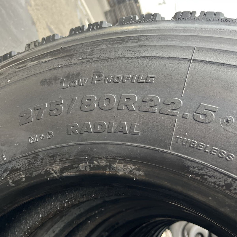 275/80R22.5 再生中古スタッドレス　W910 激安美品,　台年式:2023年製 8本セット:110,000円