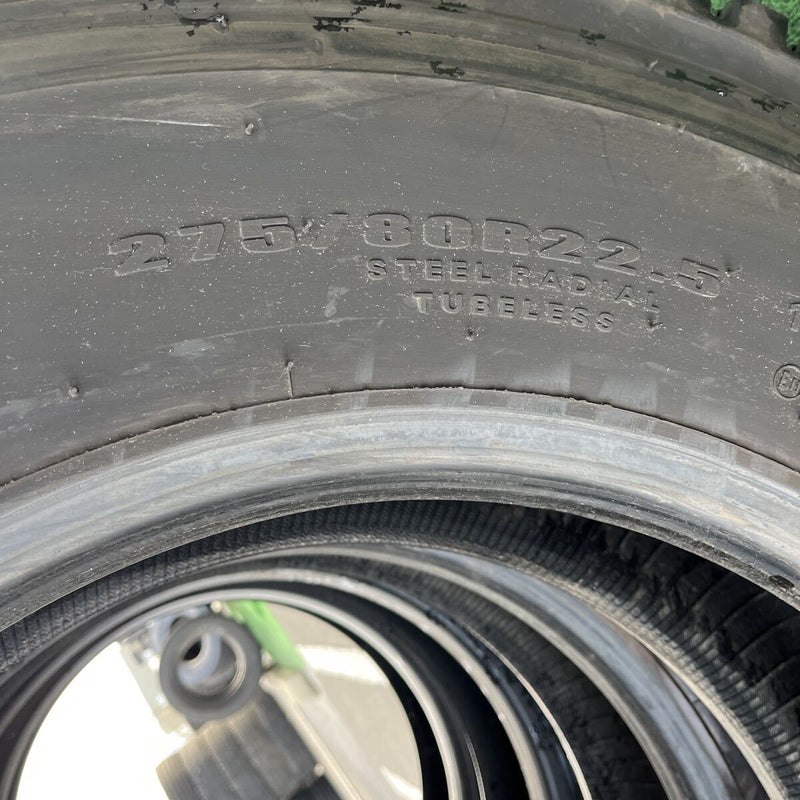 275/80R22.5 DUNLOP, SP001, 2022年製 激安美品　4本セット:83,000円