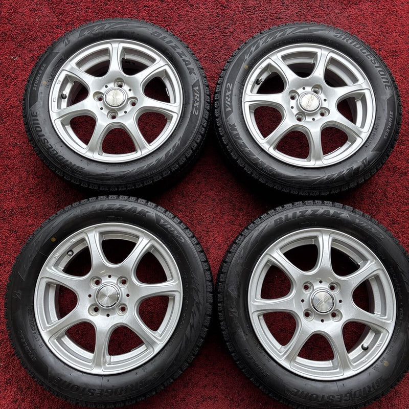 155/65R14 ブリヂストン 軽自動車用　中古ホイール付きスタッドレスタイヤ4本セット　:24000円