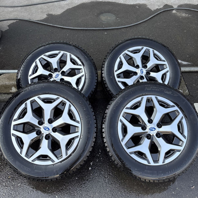 225/60R17 アルミホイール付き中古スタッドレスタイヤ4本セット:80000