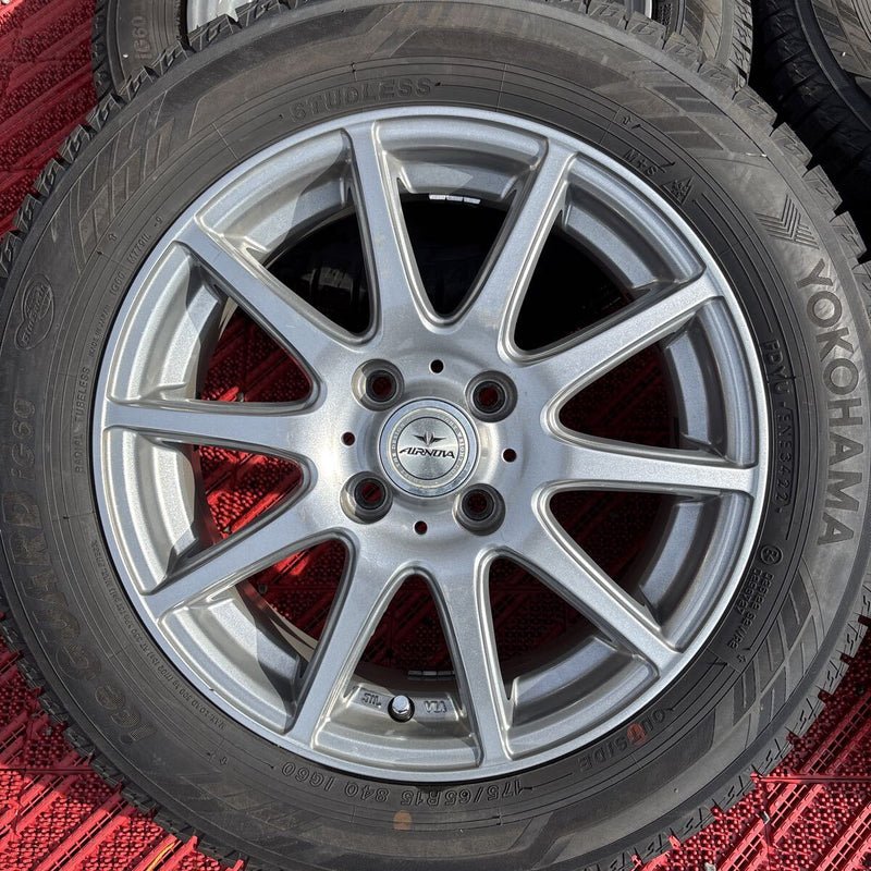 175/65R15 YOKOHAMA iceGUARD iG60 ホイール付き中古冬タイヤ4本 