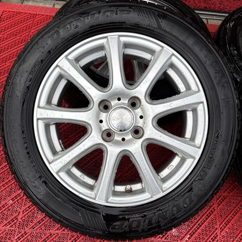 185/60R15 DUNLOP LE MANSV+ 15インチ ホイル付中古夏タイヤ4本セット30000